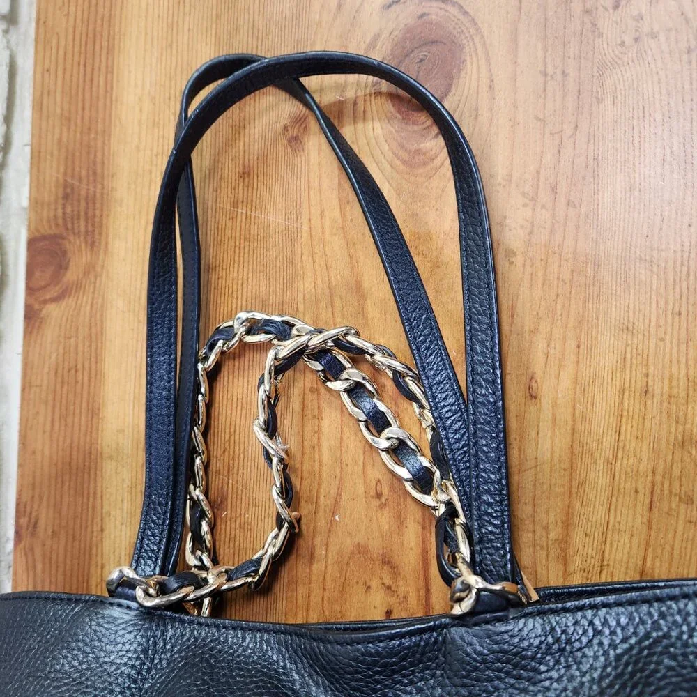 Euc Michael Kors Harper East West Black Large Tote Shoulder Bag Purse